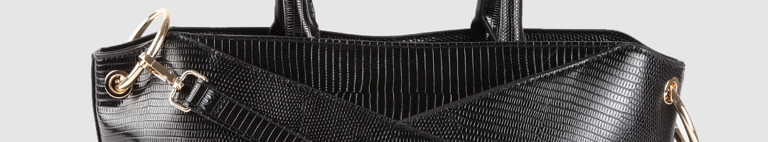 Buy MIRAGGIO Black Snakeskin Textured Handheld Bag - Handbags for Women ...