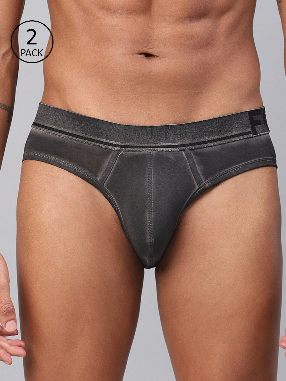 Buy FCUK Men Pack Of 2 Black Solid Briefs Briefs for Men 11786562