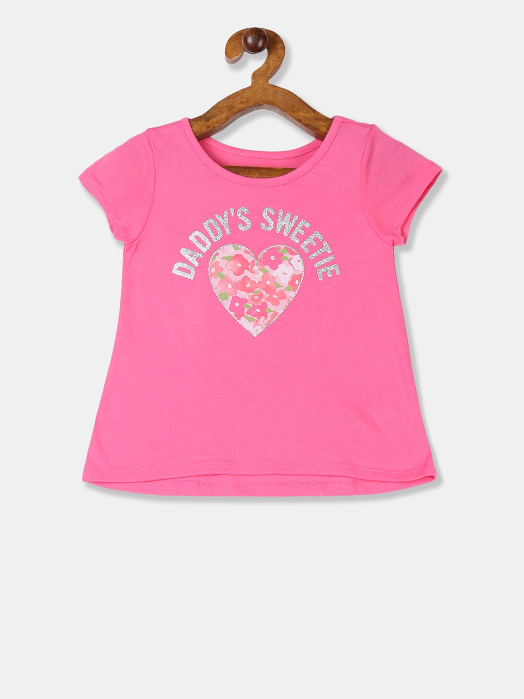 Buy The Childrens Place Girls Pink Printed Round Neck T Shirt - Tshirts ...
