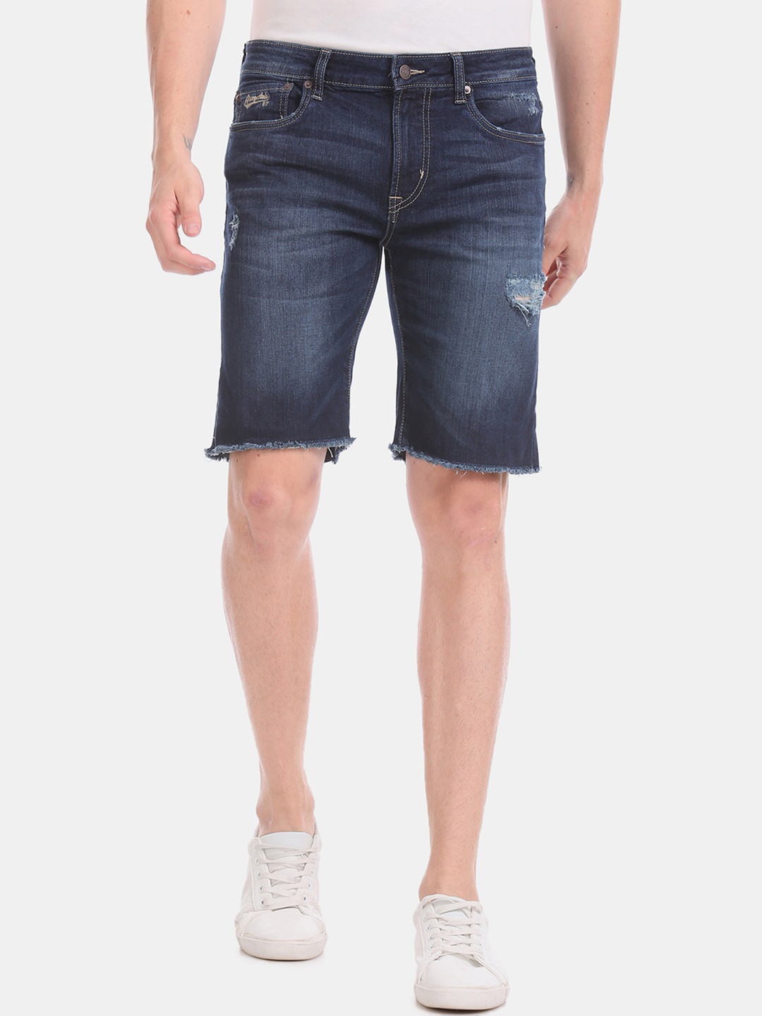 Buy Aeropostale Men Blue Washed Slim Fit Denim Shorts Shorts for Men