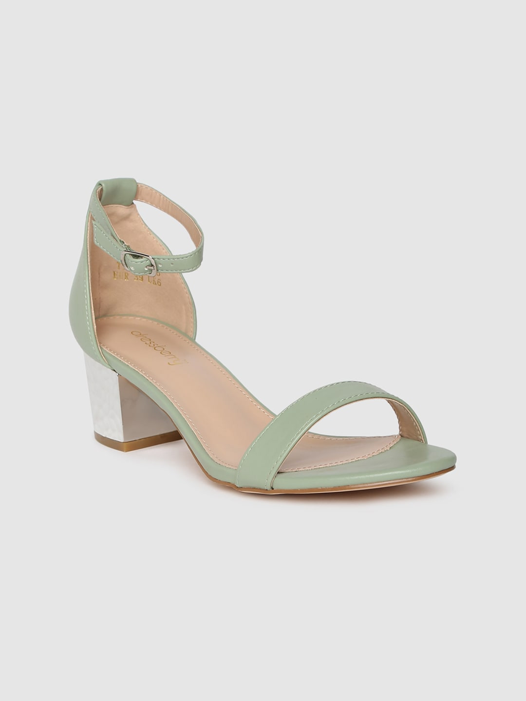 Buy DressBerry Women Green Solid Sandals - Heels for Women 11789822 | Myntra