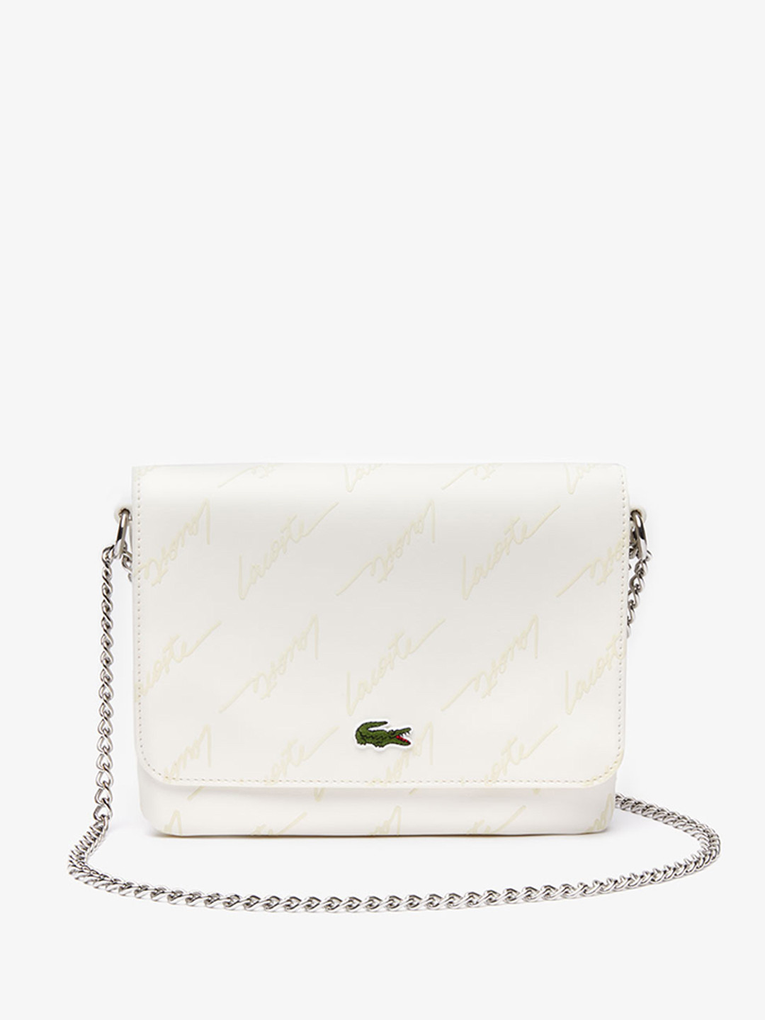 Buy Lacoste White Lacoste Live Embossed Signature Shoulder Bag