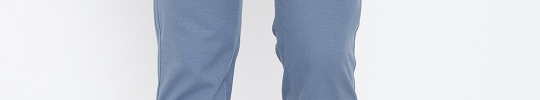 Buy Canary London Men Blue Smart Slim Fit Solid Regular Trousers ...