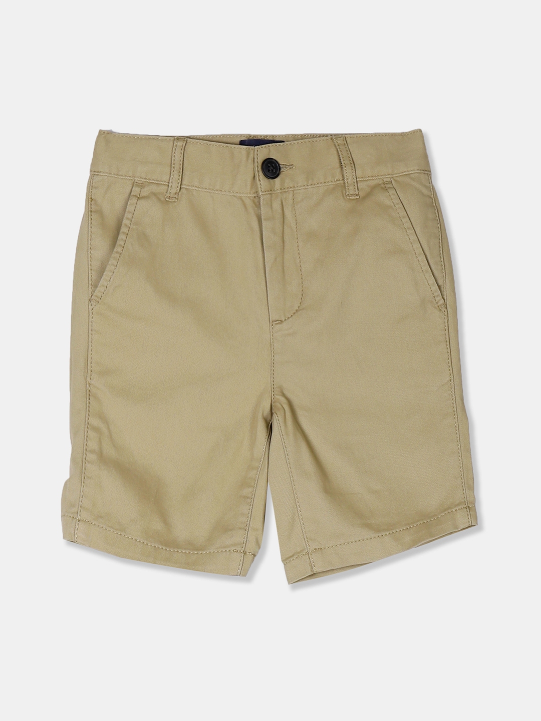 Buy The Childrens Place Boys Khaki Solid Regular Fit Regular Shorts ...