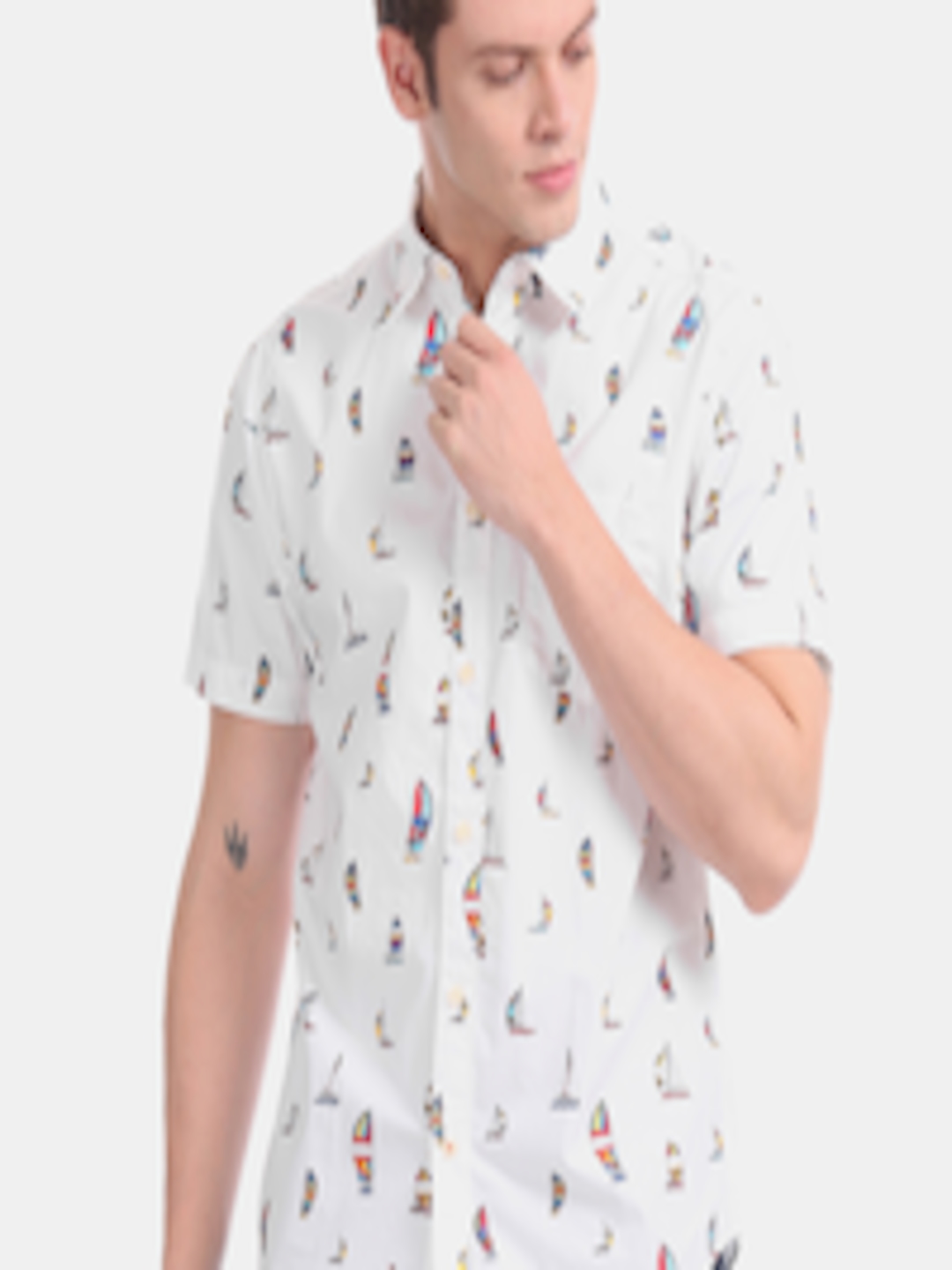 Buy Aeropostale Men White Regular Fit Printed Casual Shirt - Shirts for ...