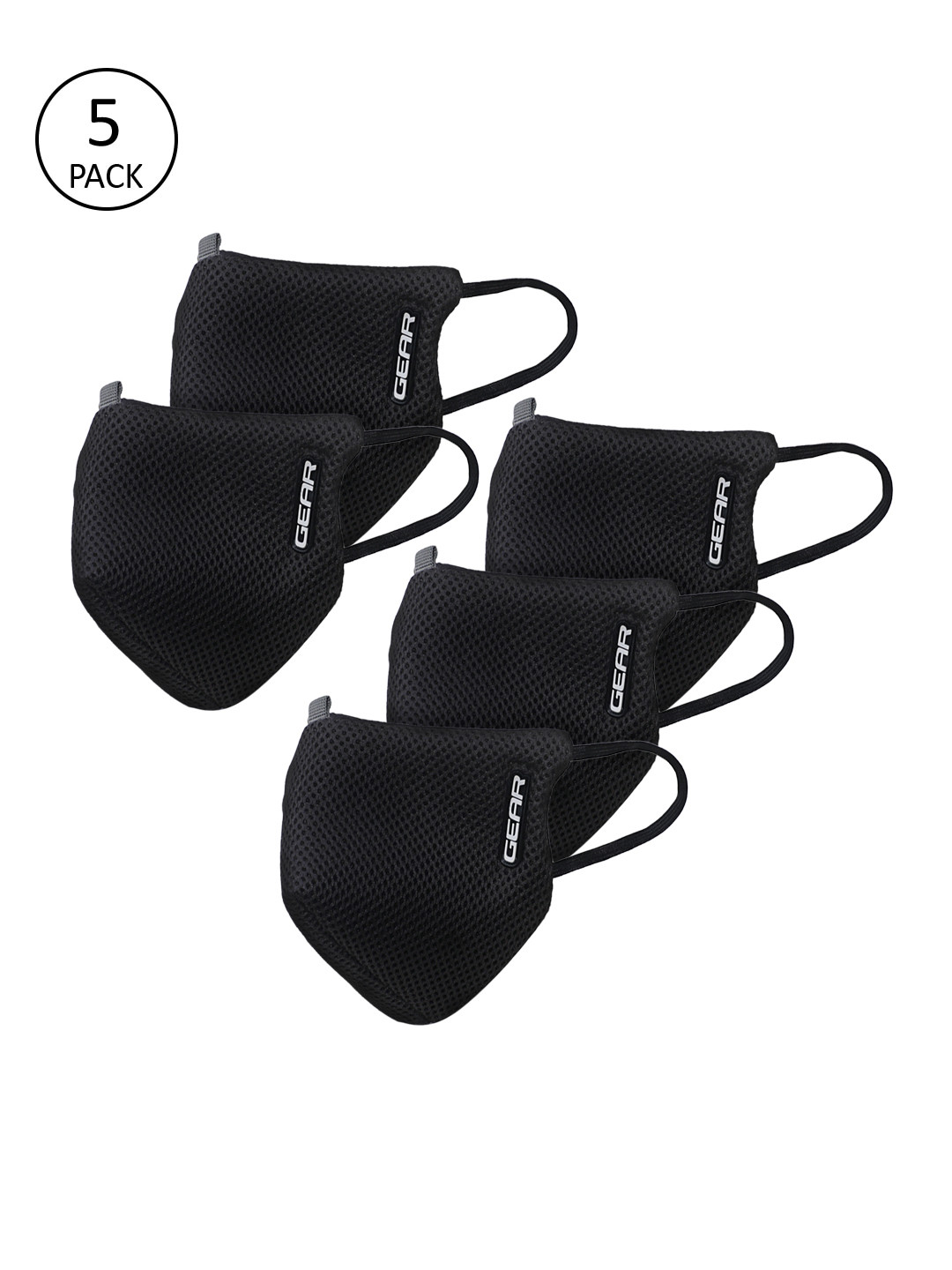 Buy Gear Adults Black OxyPro Pack Of 5 Reusable 3 Layer Anti Pollution