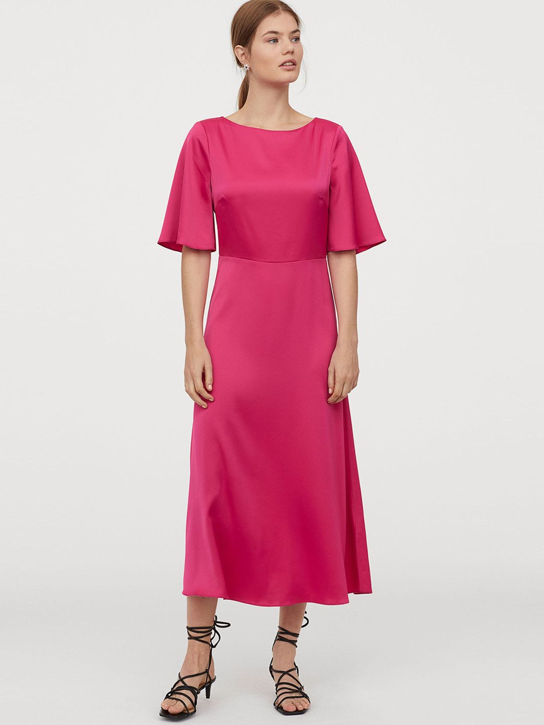 Buy H&M Women Pink Solid Satin Dress Dresses for Women 11801564 Myntra