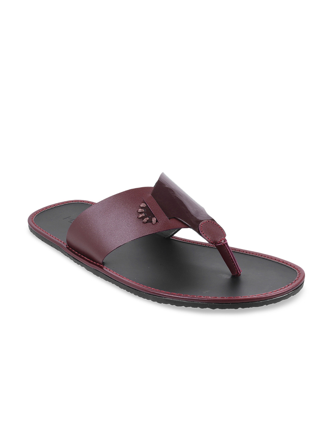 Buy Metro Men Maroon Solid Comfort Sandals - Sandals for Men 11805858 | Myntra