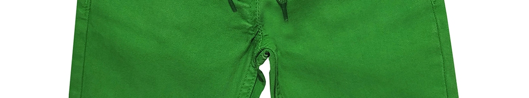 Buy KiddoPanti Girls Green Regular Fit Mid Rise Clean Look Stretchable ...