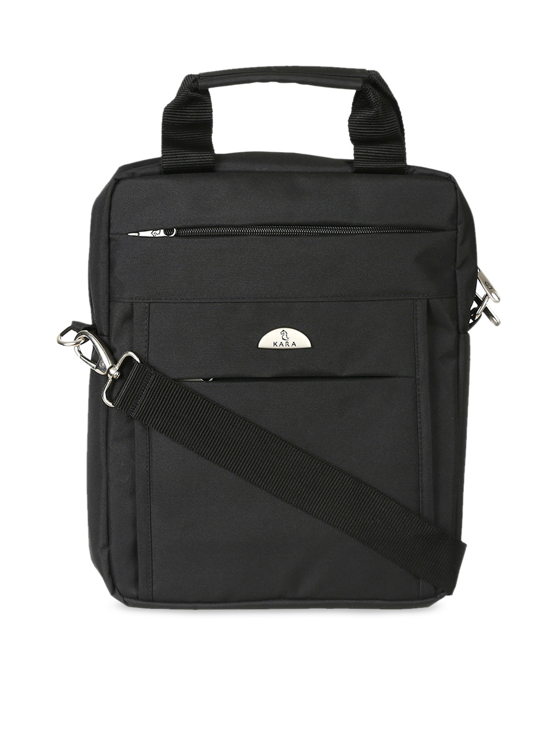 Buy Kara Unisex Black Solid Messenger Bag Messenger Bag for Unisex