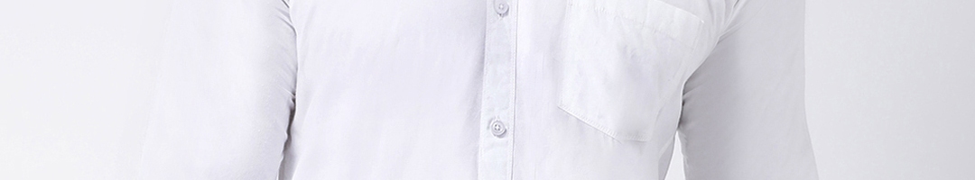 Buy Hangup Men White Smart Slim Fit Solid Casual Shirt - Shirts for Men ...