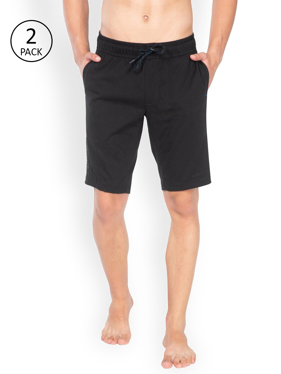 Buy Jockey Men Pack Of 2 Black Solid Lounge Shorts Lounge Shorts for