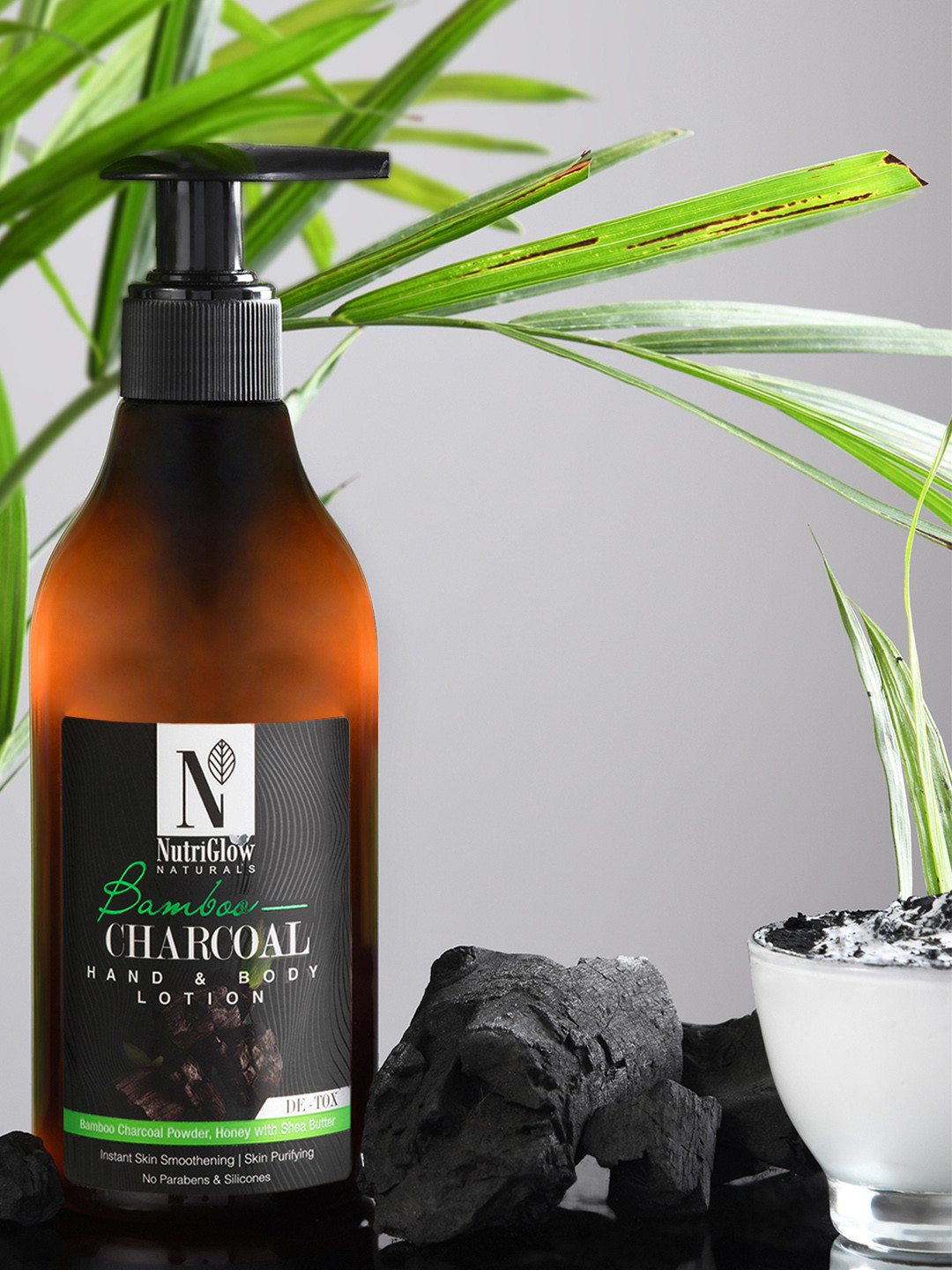 Buy NutriGlow Natural's Bamboo Charcoal Hand & Body Lotion