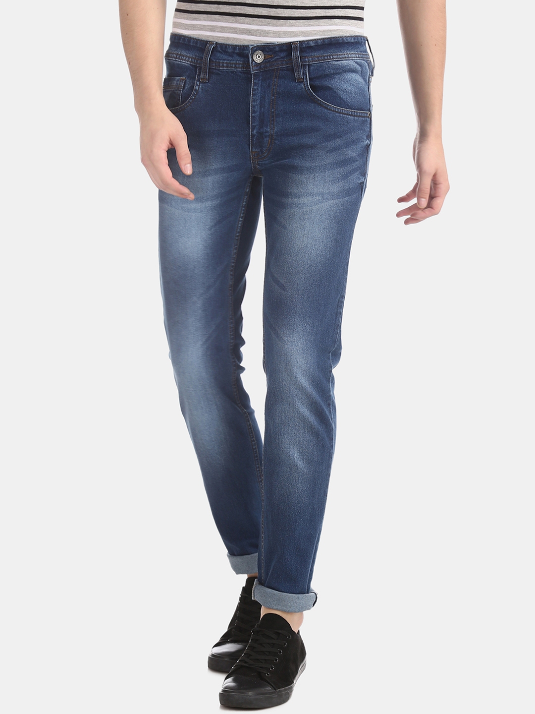 Buy Cherokee Men Blue Slim Fit Low Rise Clean Look Stretchable Jeans ...