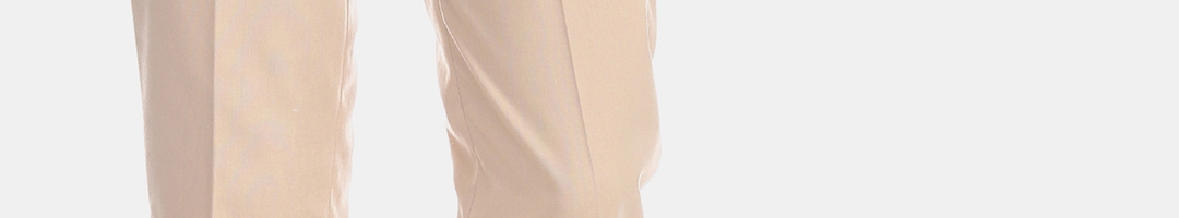 Buy Excalibur Men Beige Regular Fit Solid Formal Trousers - Trousers ...