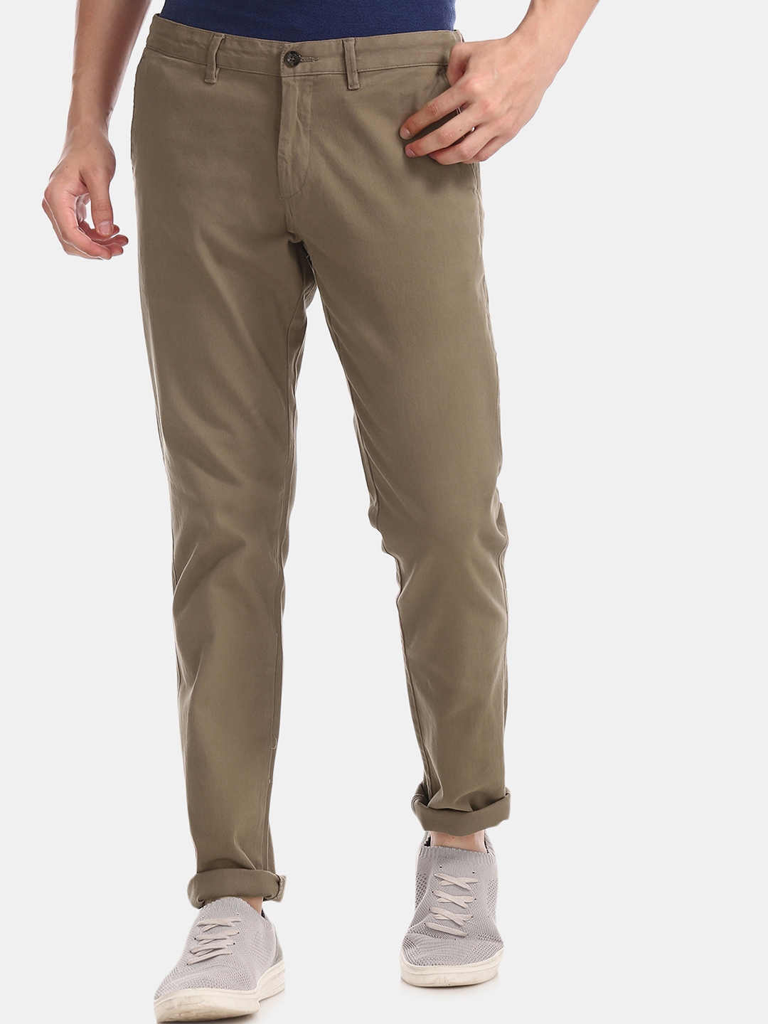 Buy Ruggers Men Brown Solid Regular Trousers - Trousers for Men ...