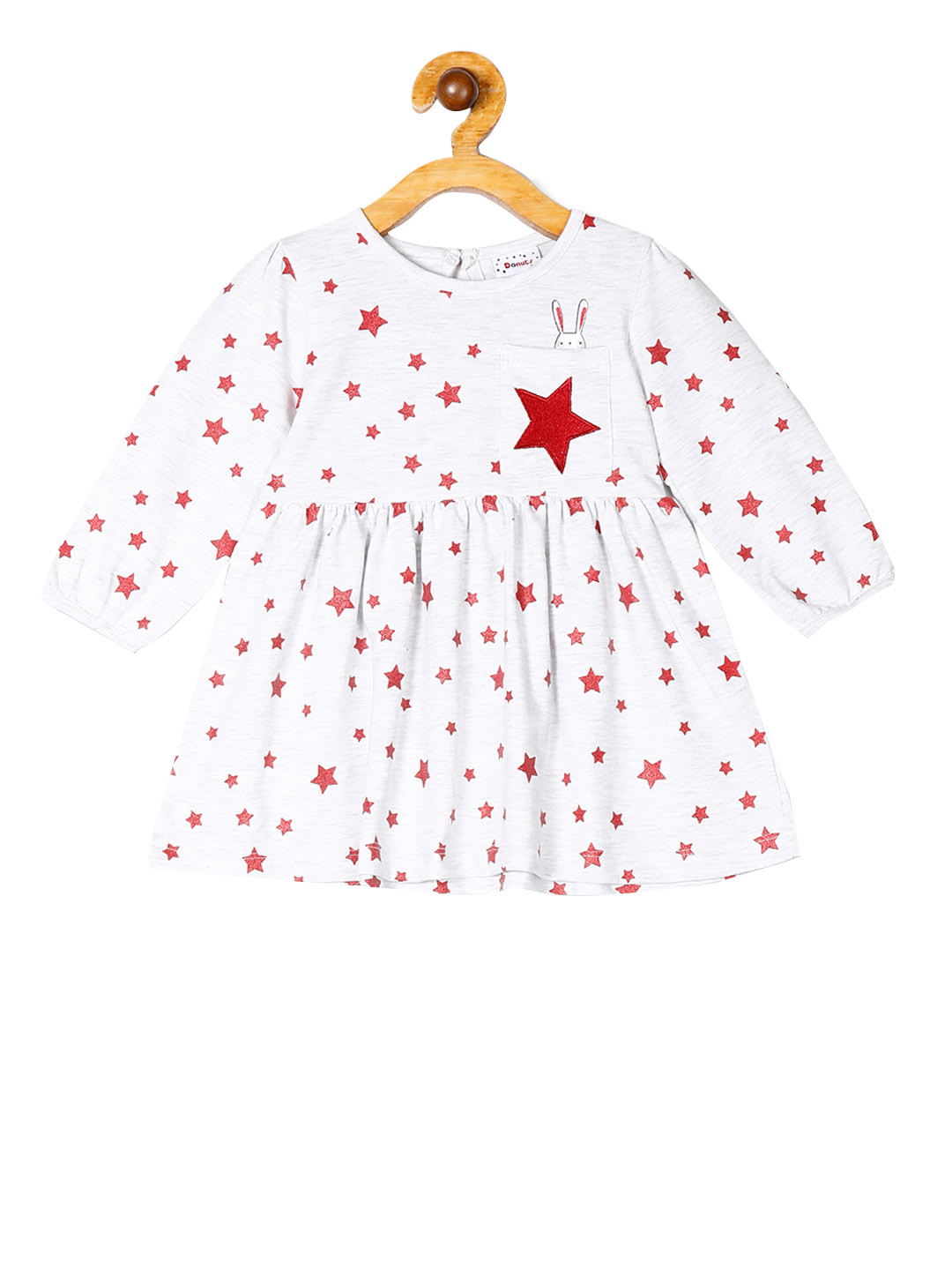 Buy Donuts Girls Grey Printed Fit And Flare Dress Dresses for Girls