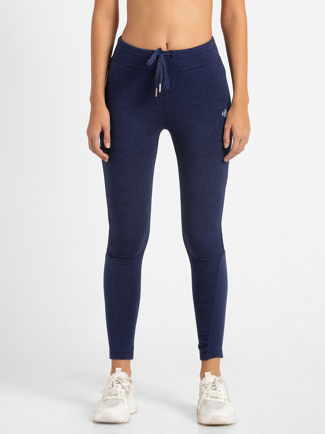 Buy Jockey Athleisure Women Navy Blue Printed Slim Fit Yoga Pants