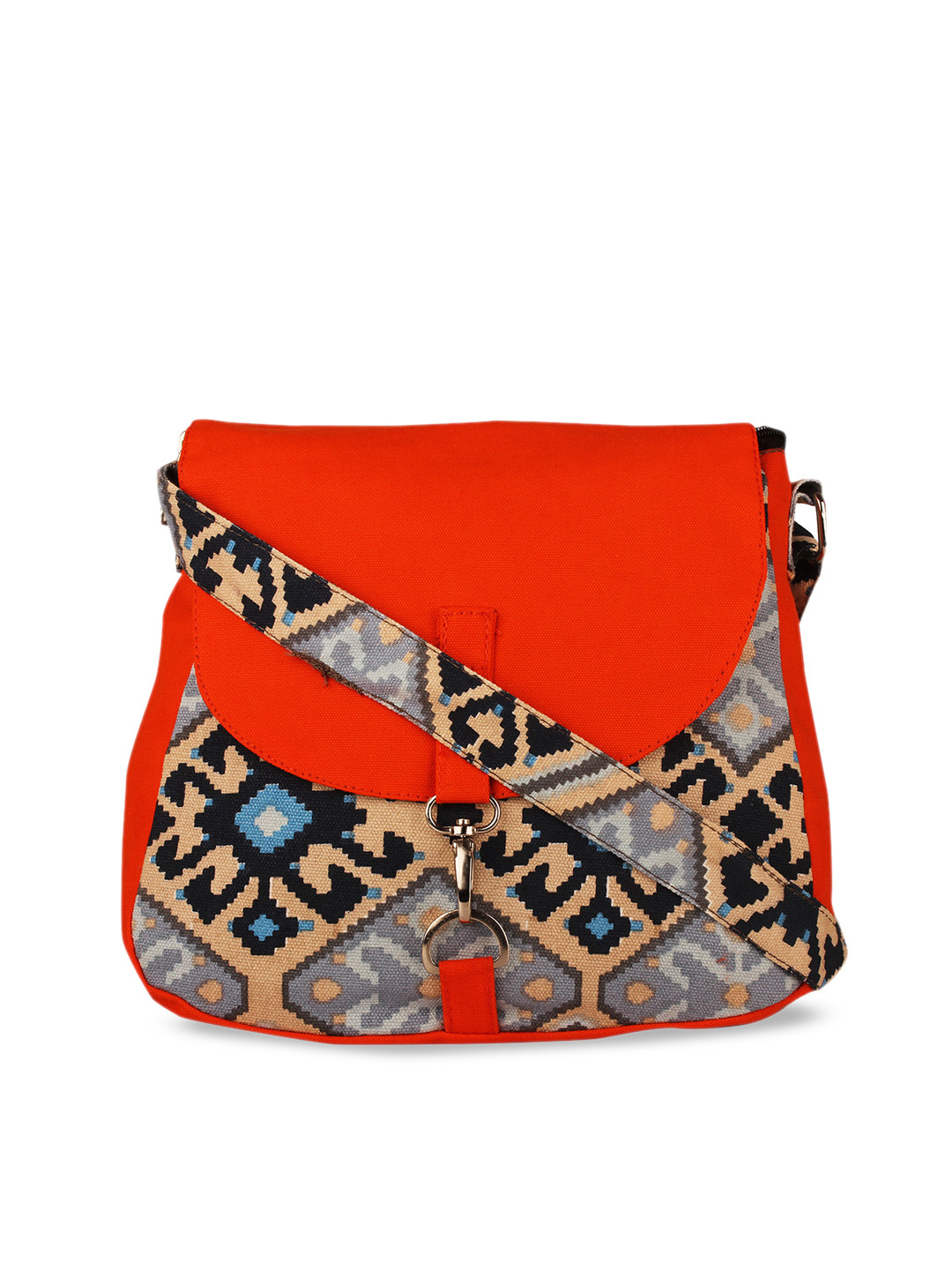 Buy Vivinkaa Orange Printed Sling Bag Handbags for Women 11858838