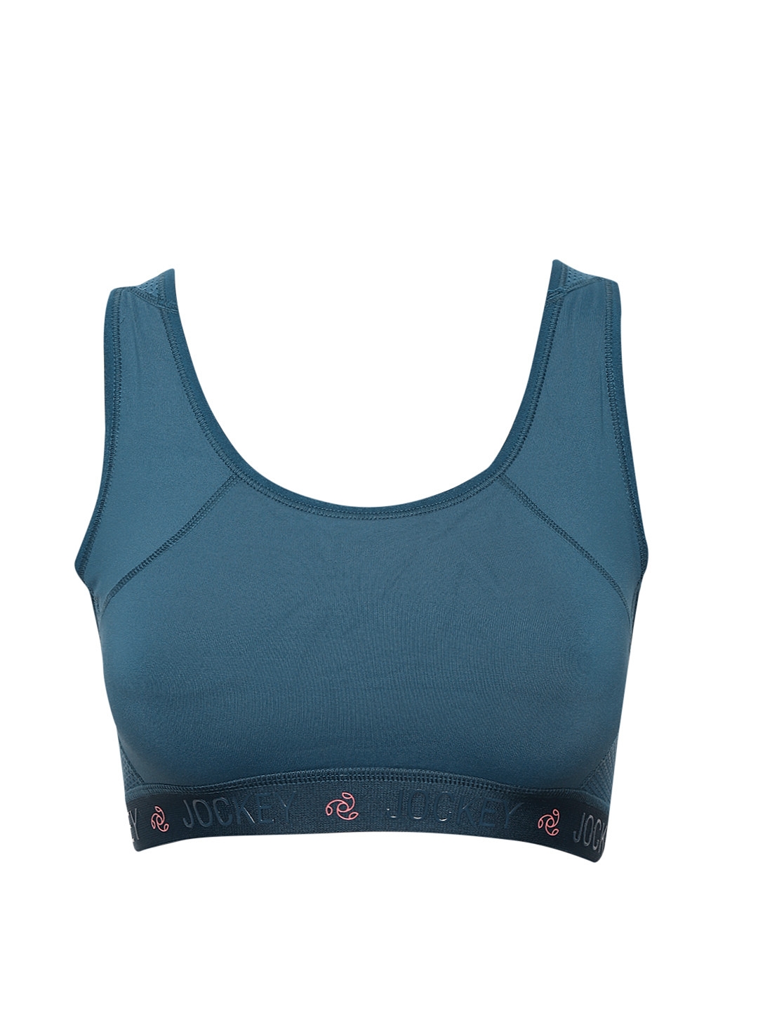 Buy Jockey Teal Blue Solid Non Wired Lightly Padded Sports Bra AP20