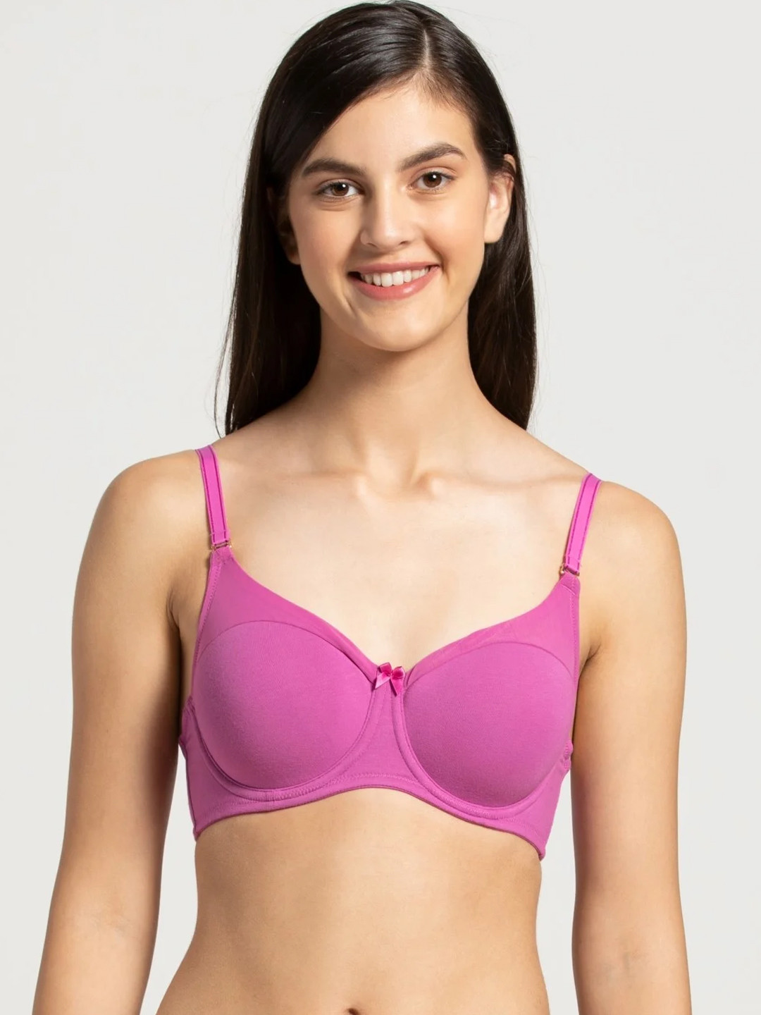 Buy Jockey Purple Solid Underwired Lightly Padded T Shirt Bra FE38 0105