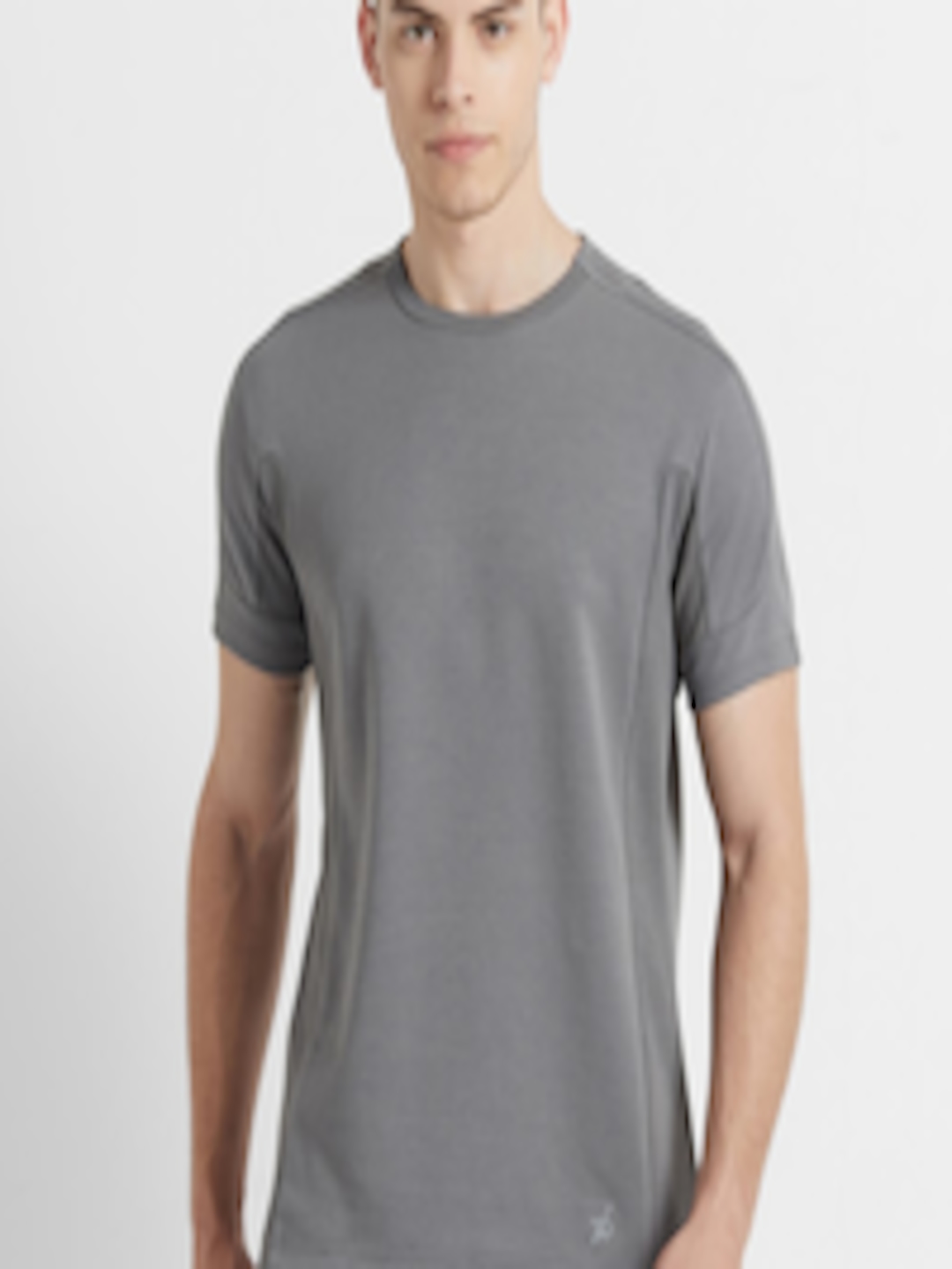 Buy Jockey Men Grey Solid Round Neck Sports T Shirt - Tshirts for Men ...