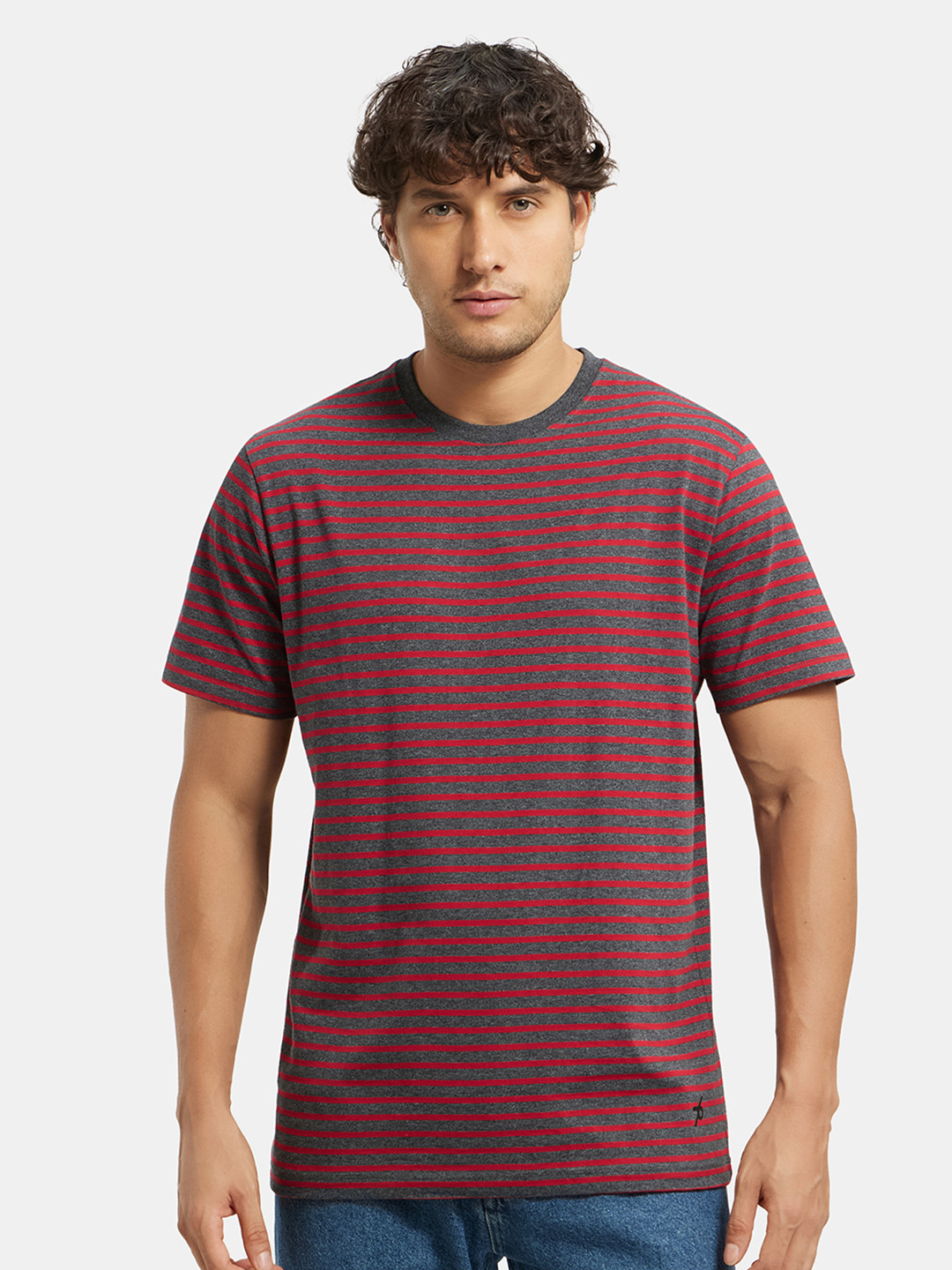 HOPELY Checkered Round Neck Half Sleeve T-Shirt