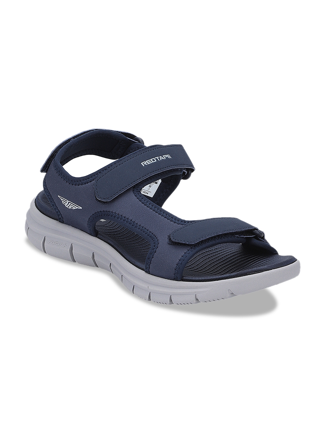 Buy Red Tape Men Navy Blue & Grey Solid Sports Sandals - Sports Sandals ...