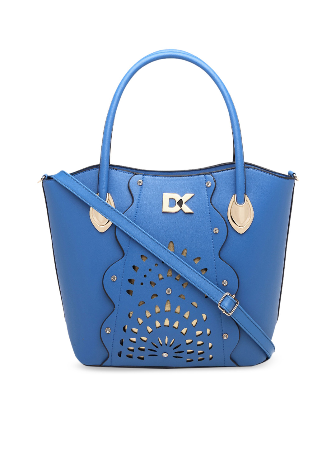 Buy Diana Korr Blue Self Design Handheld Bag Handbags for Women