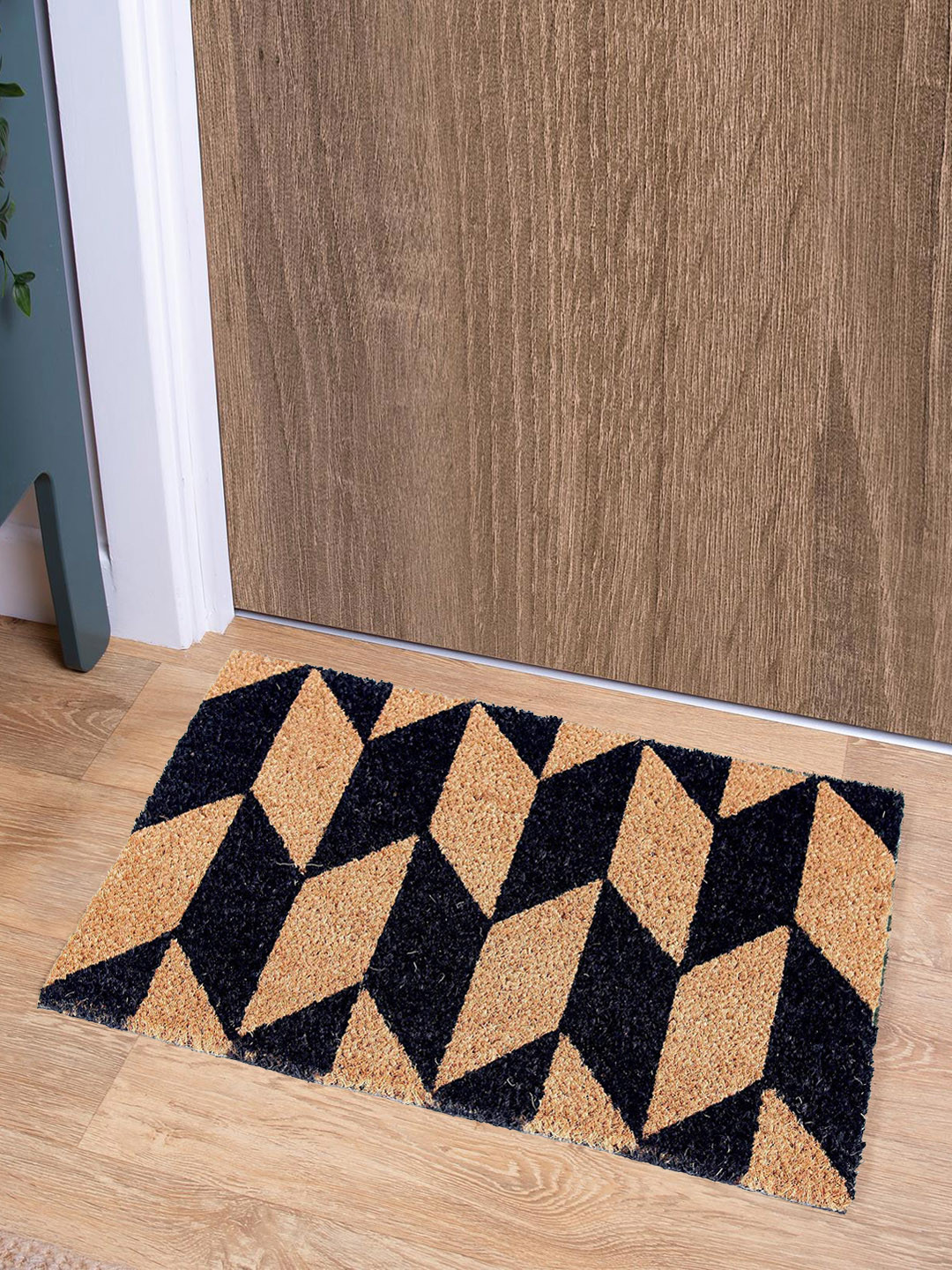 Buy Onlymat Brown & Black Natural Printed Coir Doormat Doormats for