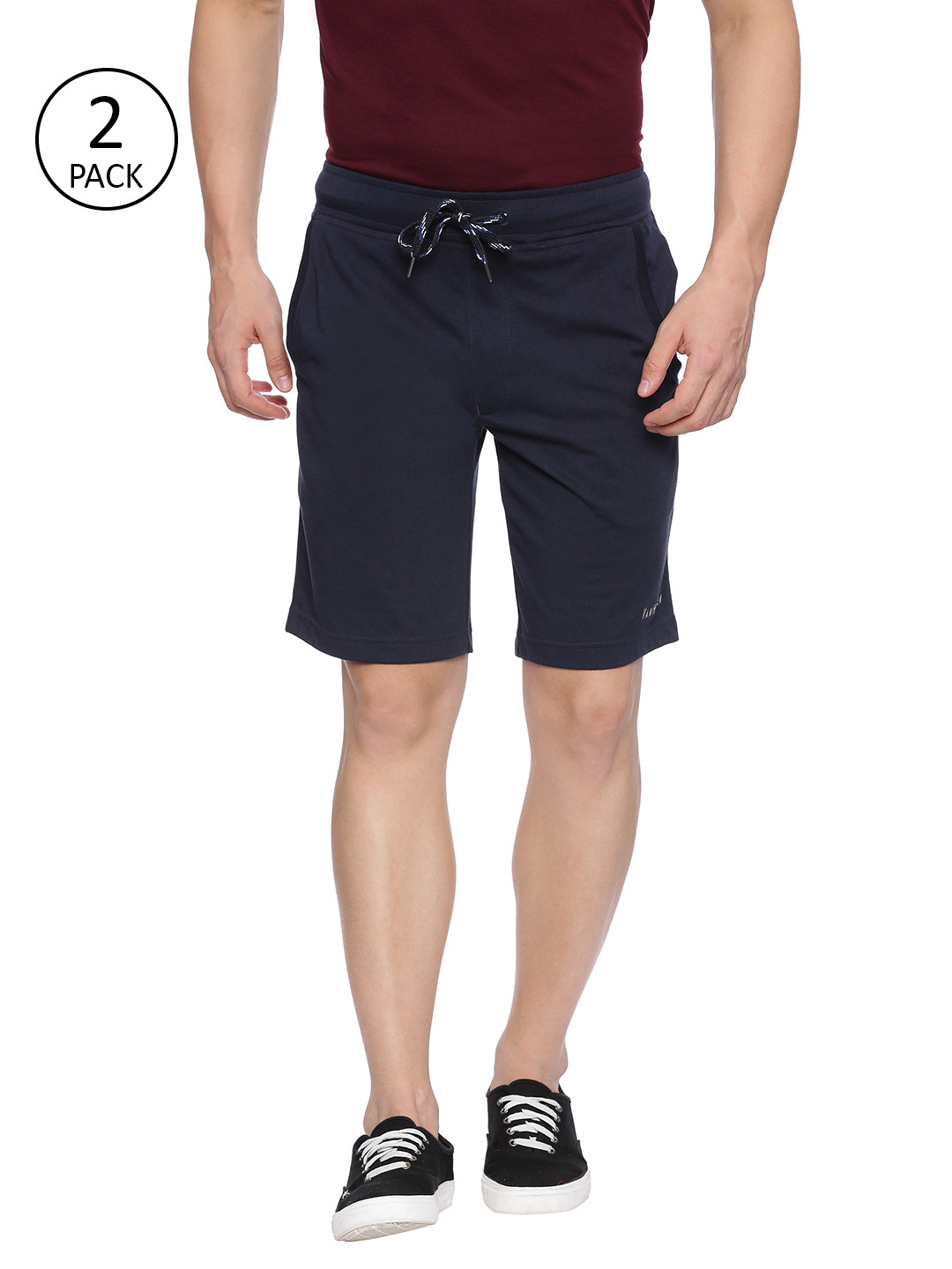 Buy Van Heusen Pack Of 2 Navy Blue Lounge Shorts - Lounge Shorts for ...