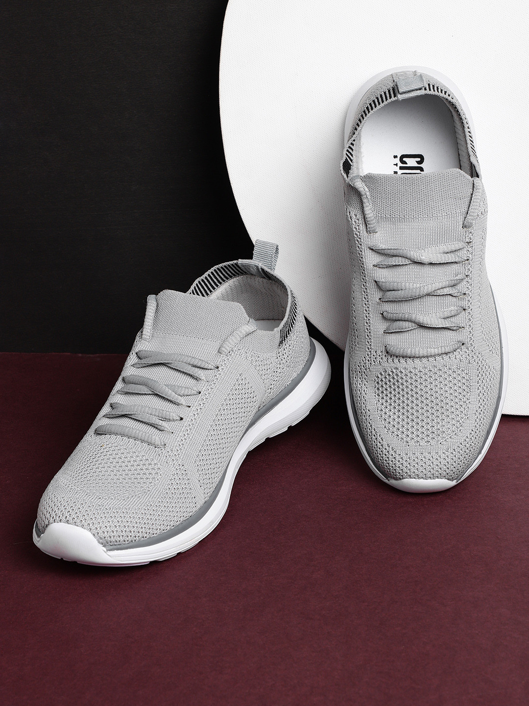 Buy Crew STREET Men Grey Woven Design Running Shoes Sports Shoes for
