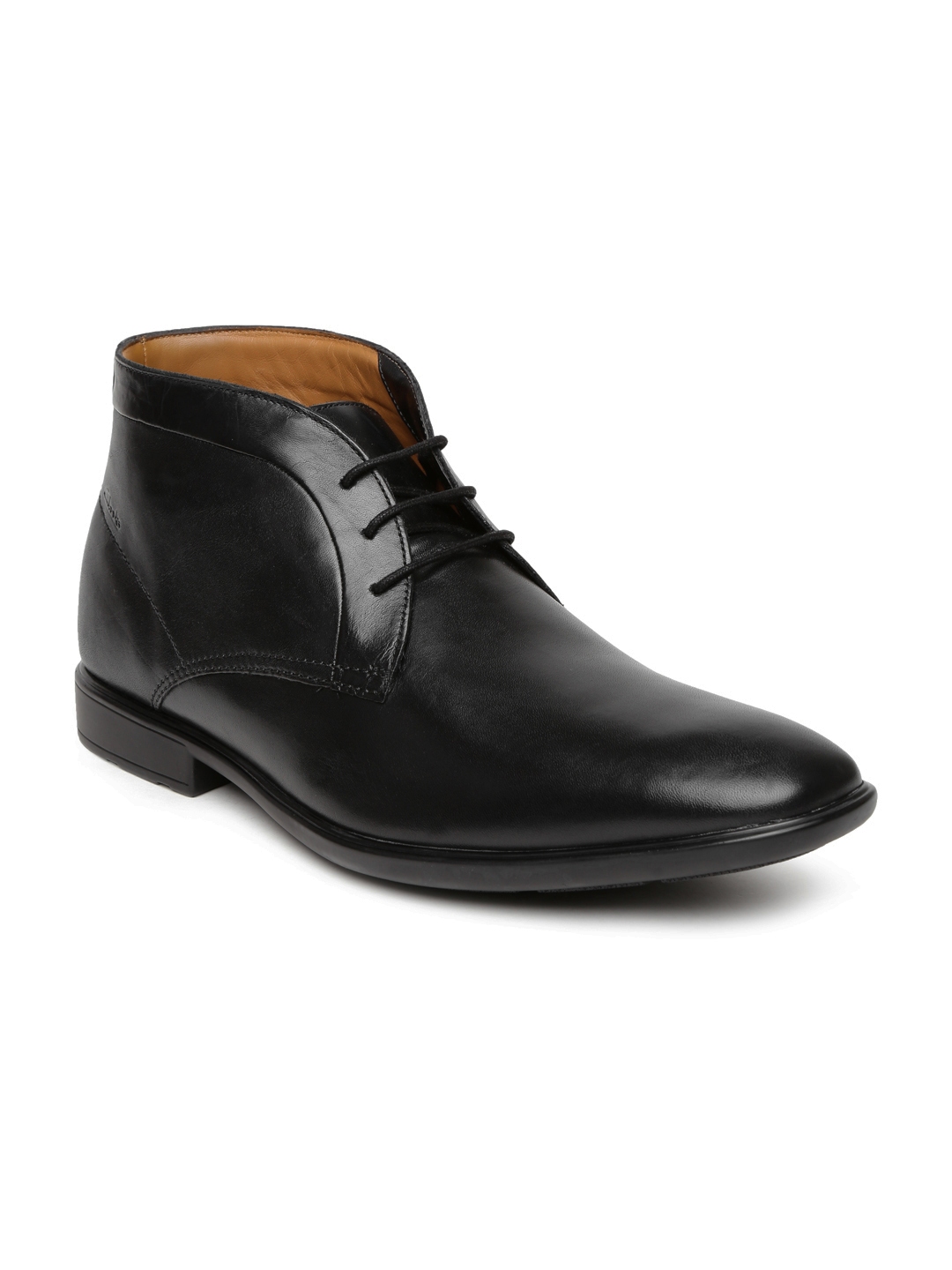 clarks mens black leather shoes
