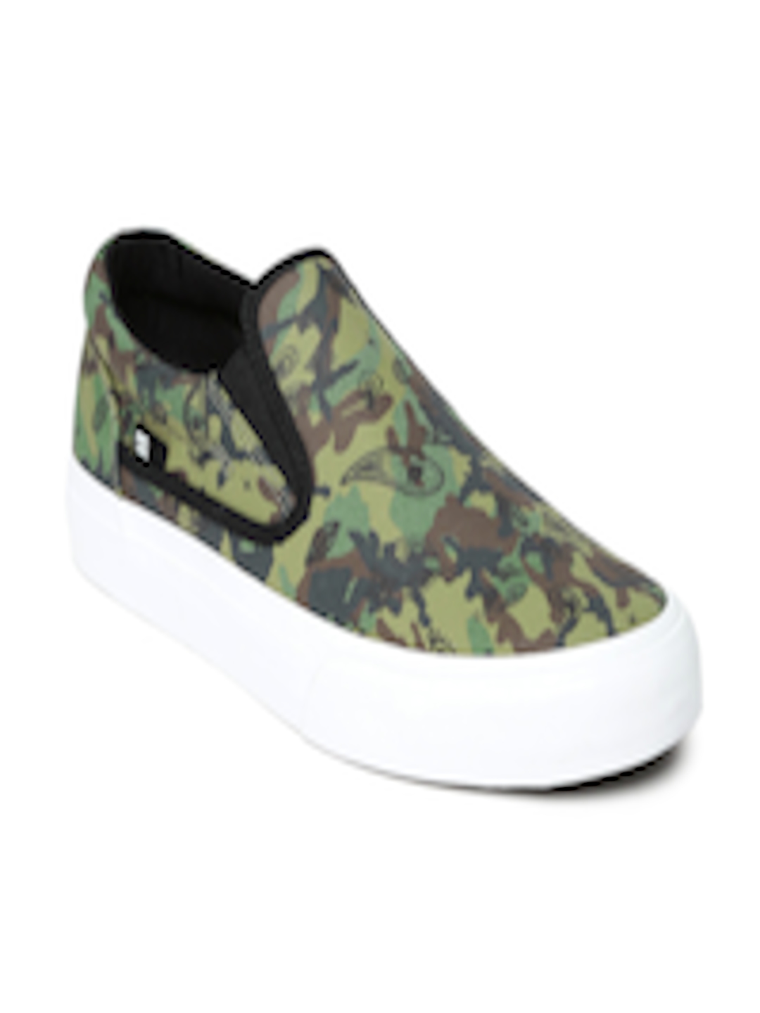 Buy DC Men Green Camouflage Print Slip Ons - Casual Shoes for Men ...