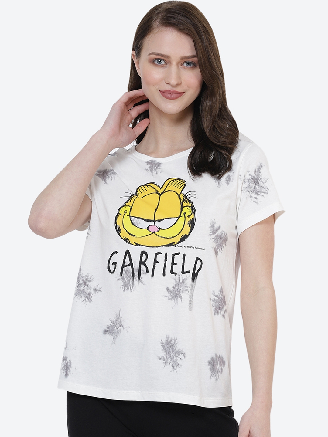 Buy Free Authority Garfield Featured White Tshirt For Women Tshirts For Women 11883760 Myntra 