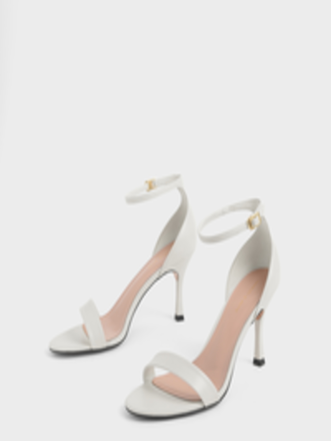 Buy CHARLES & KEITH Women White Solid Sandals - Heels for Women ...