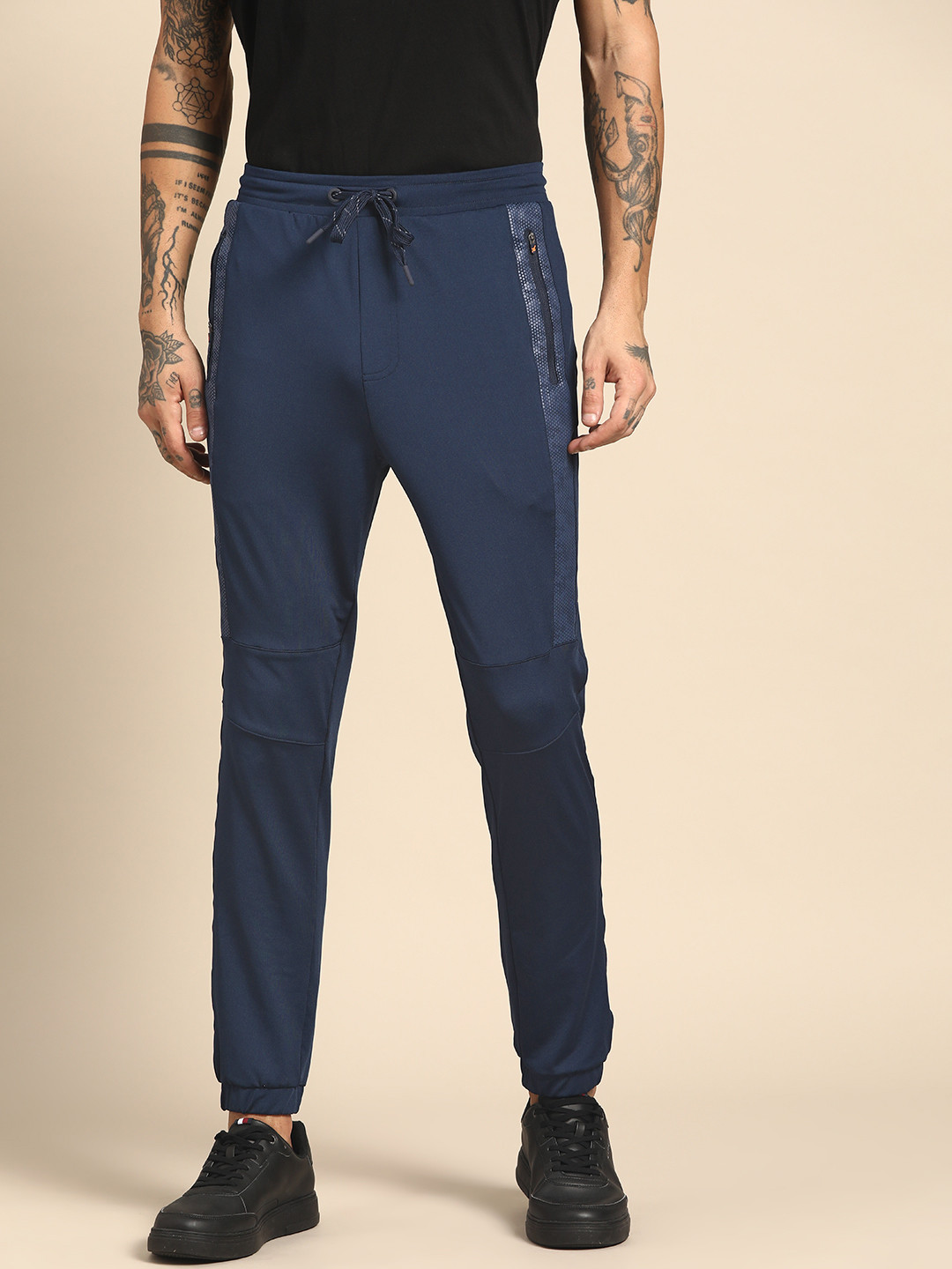 Buy Jockey Men Navy Blue Solid Slim Fit Joggers Track Pants for Men