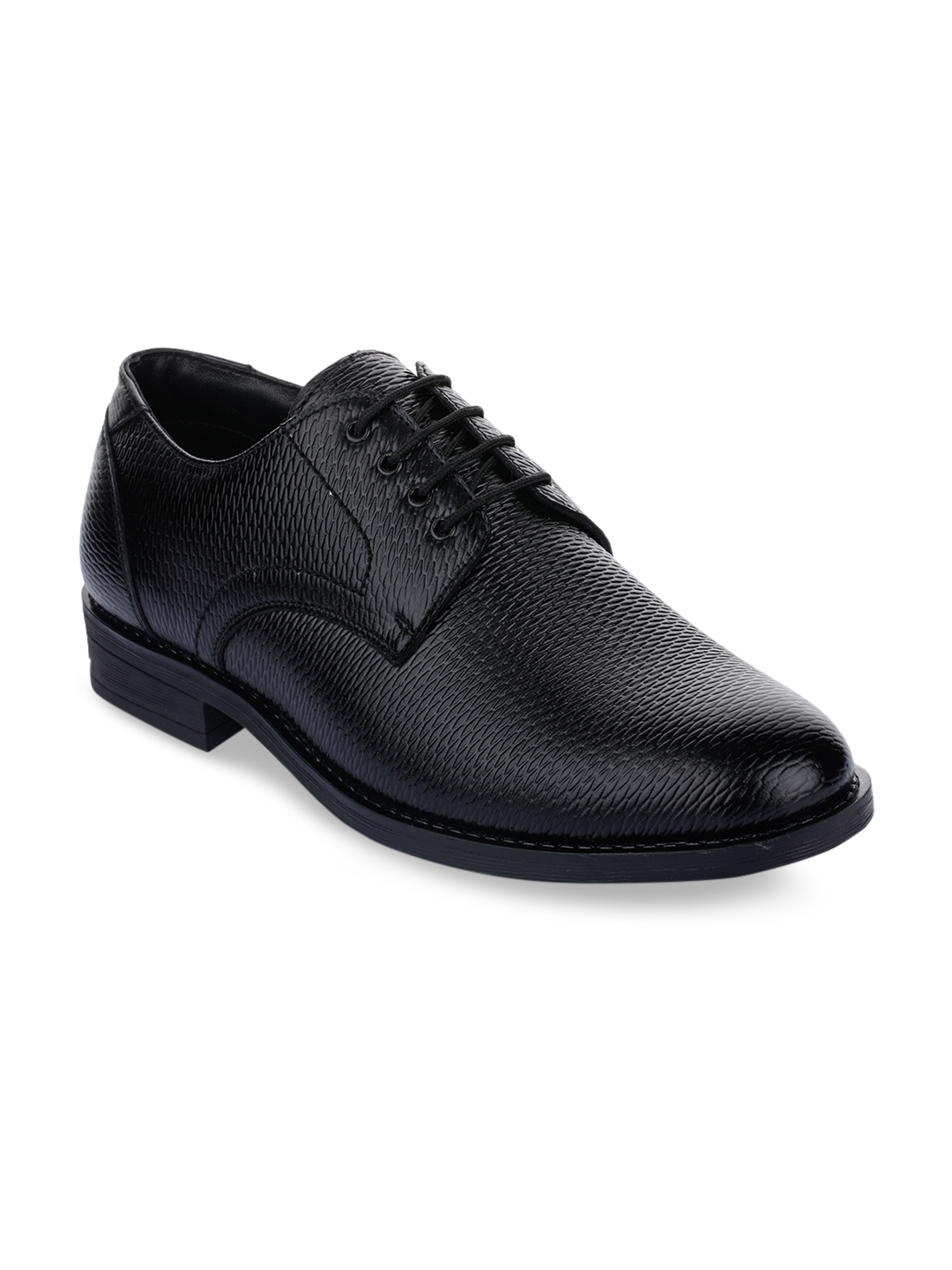 Buy Liberty Men Black Textured Formal Derbys - Formal Shoes for Men ...