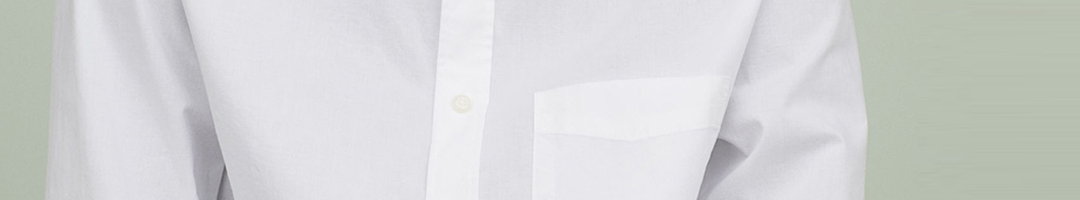 Buy H&M Men White Solid Cotton Shirt Regular Fit - Shirts for Men ...