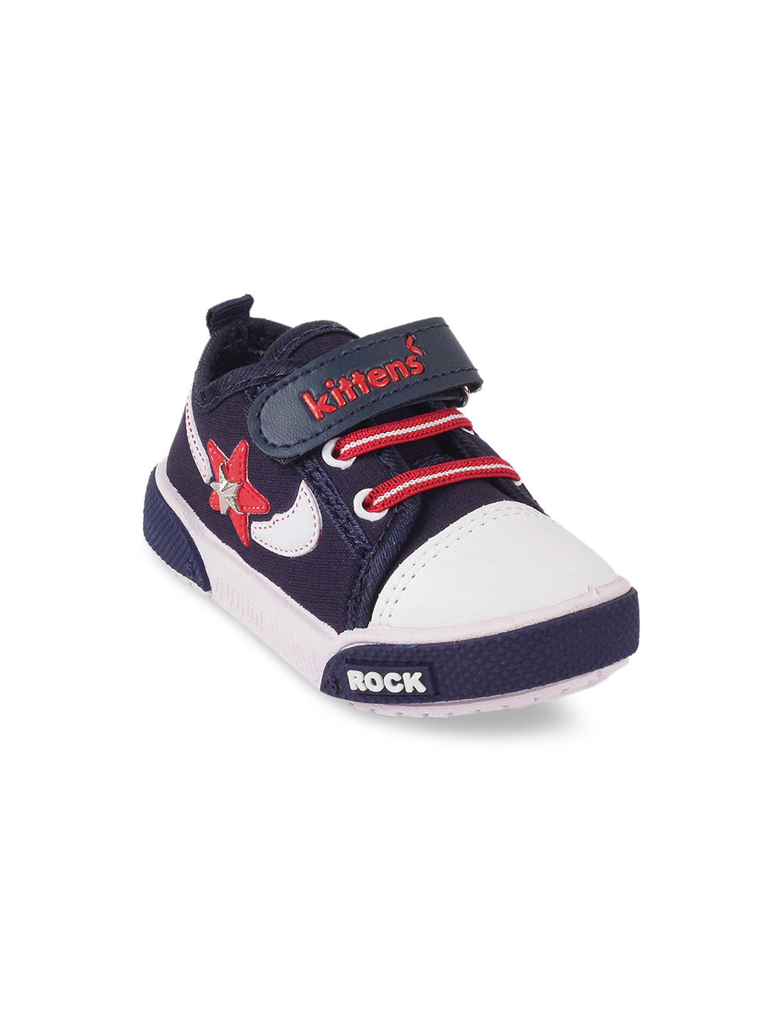 Buy Kittens Boys Navy Blue & White Colourblocked Lightweight Sneakers