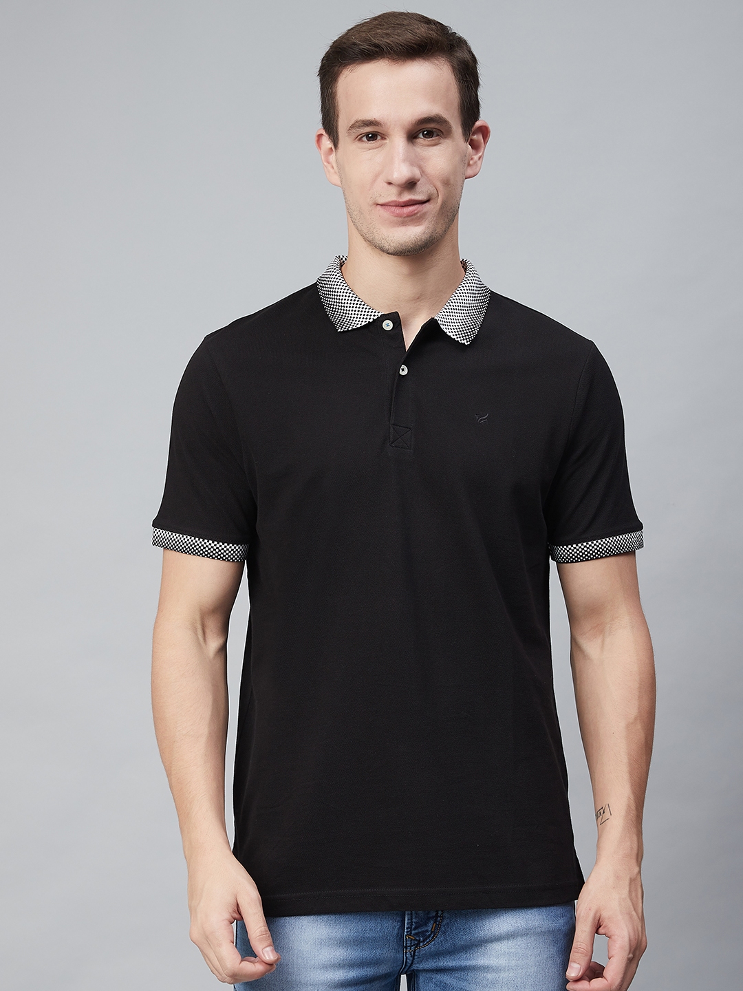Buy Blackberrys Men Black Solid Polo Collar T Shirt - Tshirts for Men ...