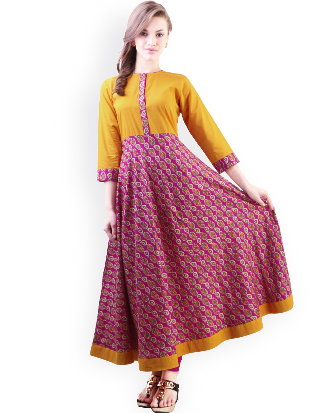Buy Libas Pink Printed Anarkali Kurta - Kurtas for Women 1189939 | Myntra