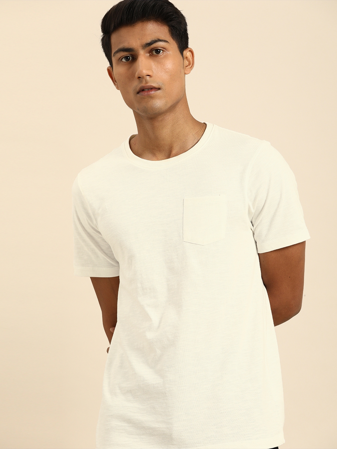 Buy Ether Men White Solid Pure Cotton T Shirt Tshirts for Men