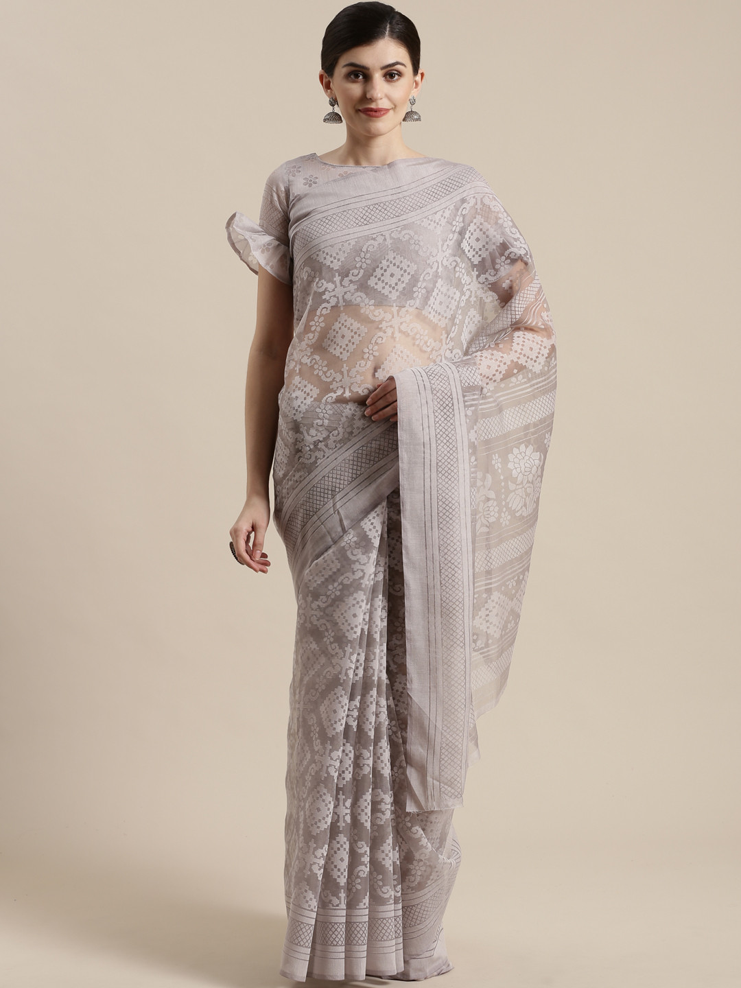 Buy Saree Mall Grey Printed Saree Sarees for Women 11903136 Myntra
