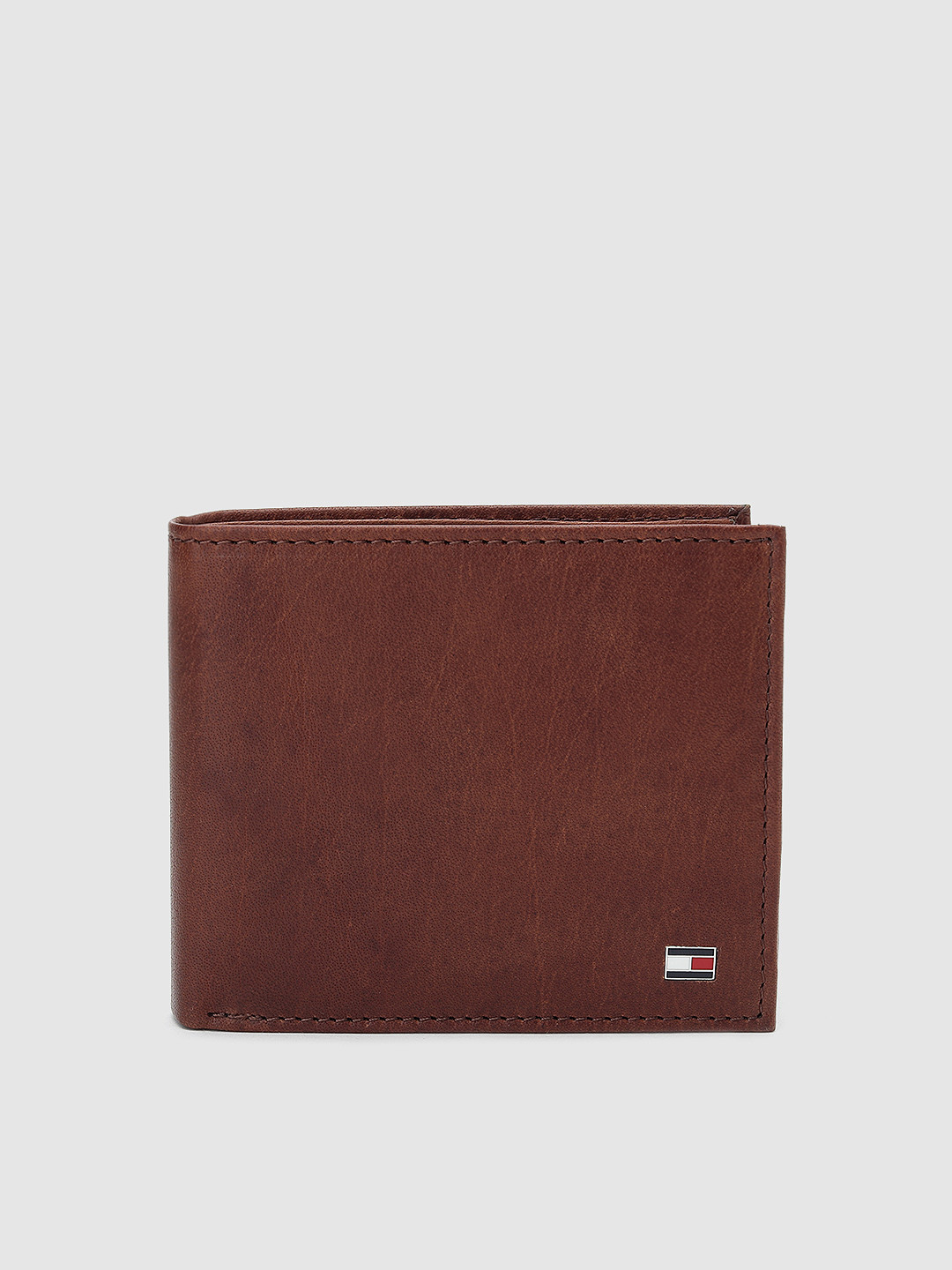 Buy Tommy Hilfiger Men Brown Genuine Leather Two Fold Wallet Wallets