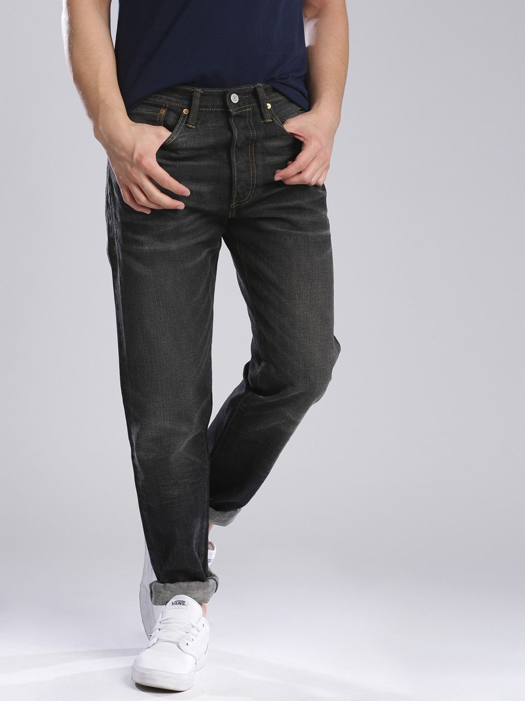 Buy Levis Charcoal Grey Jeans 501 CT Jeans for Men 1191453 Myntra