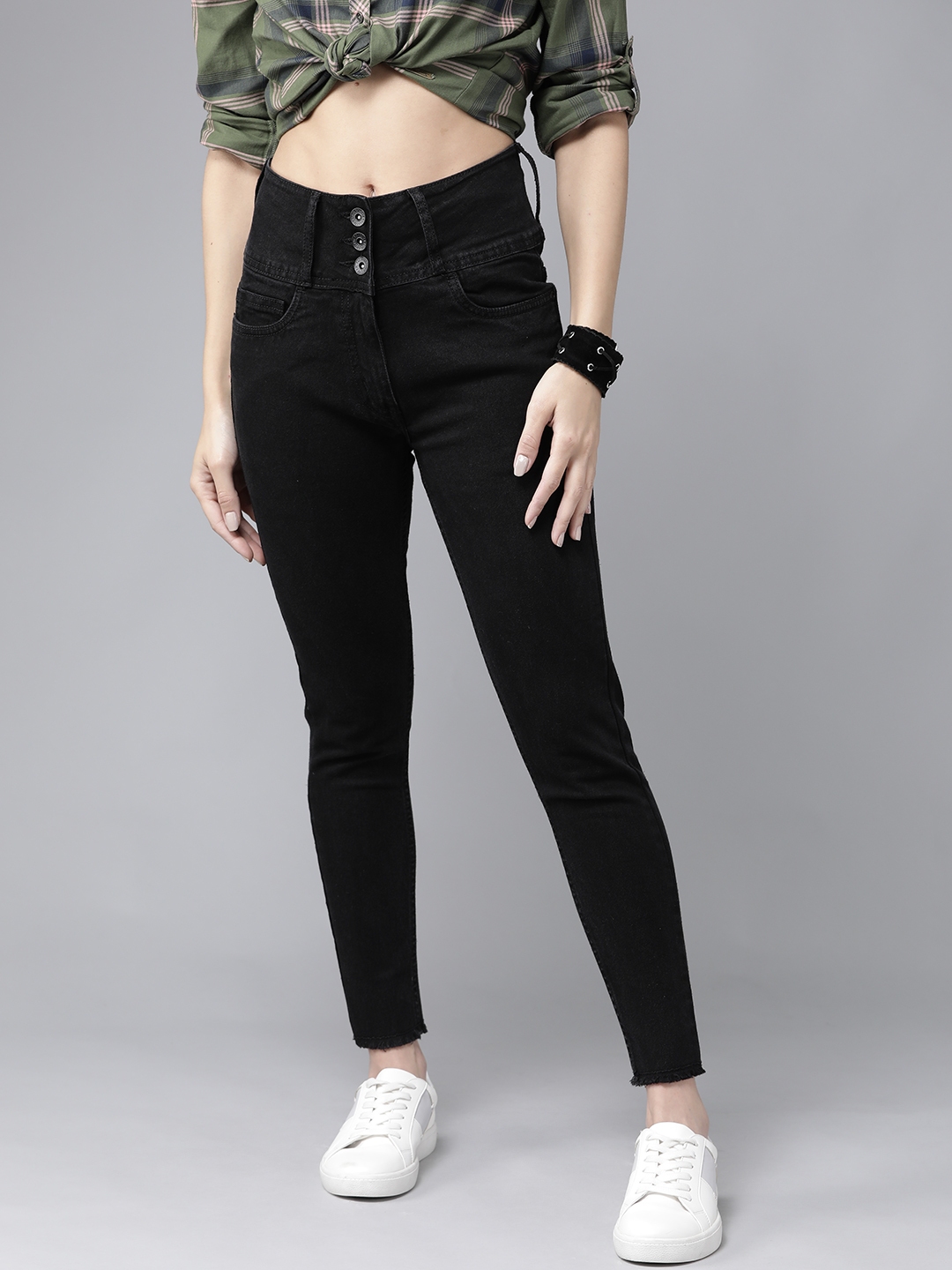Buy Roadster Women Black Regular Fit High Rise Clean Look Stretchable Jeans - Jeans for Women 