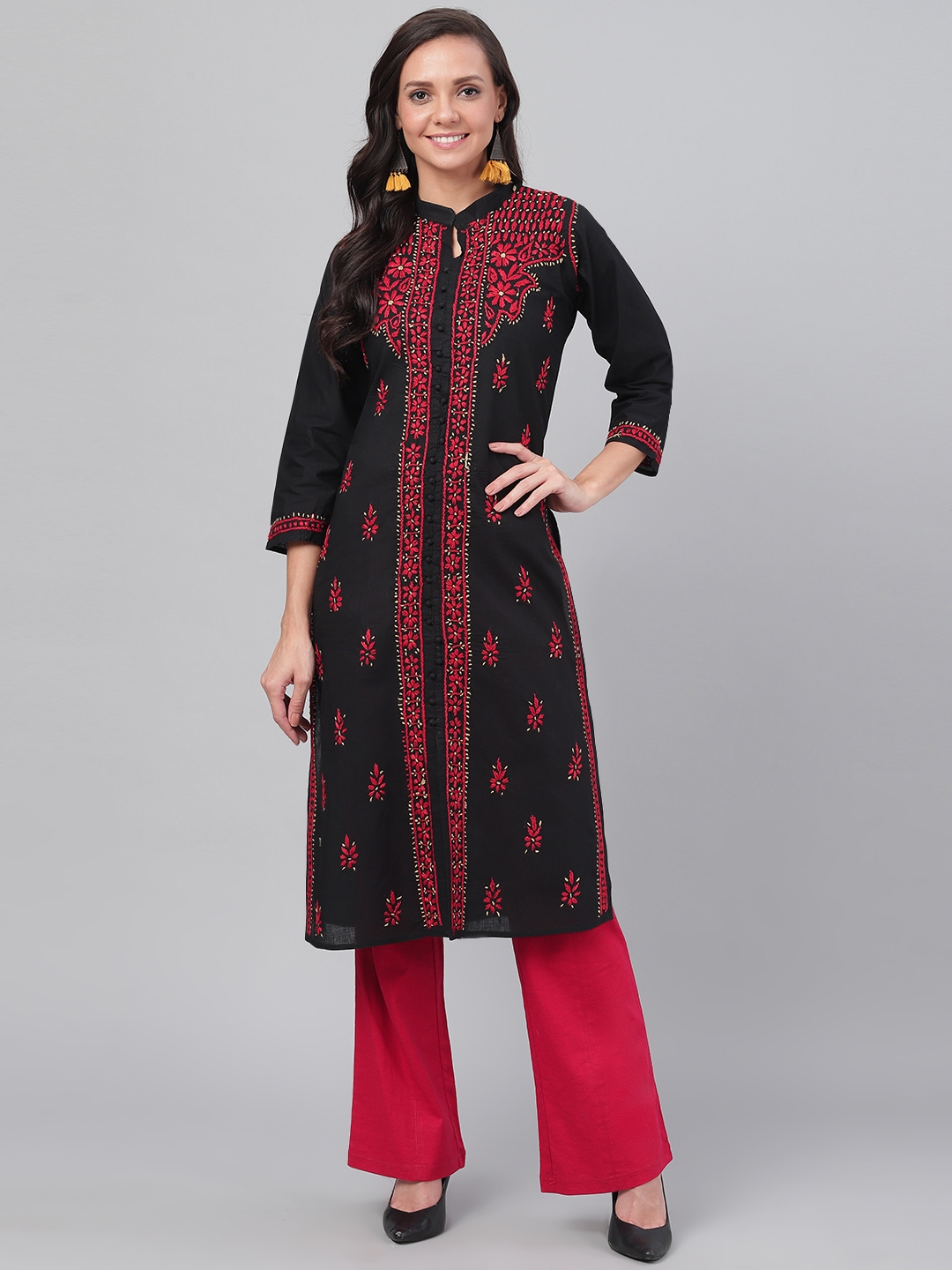 chikankari kurta myntra