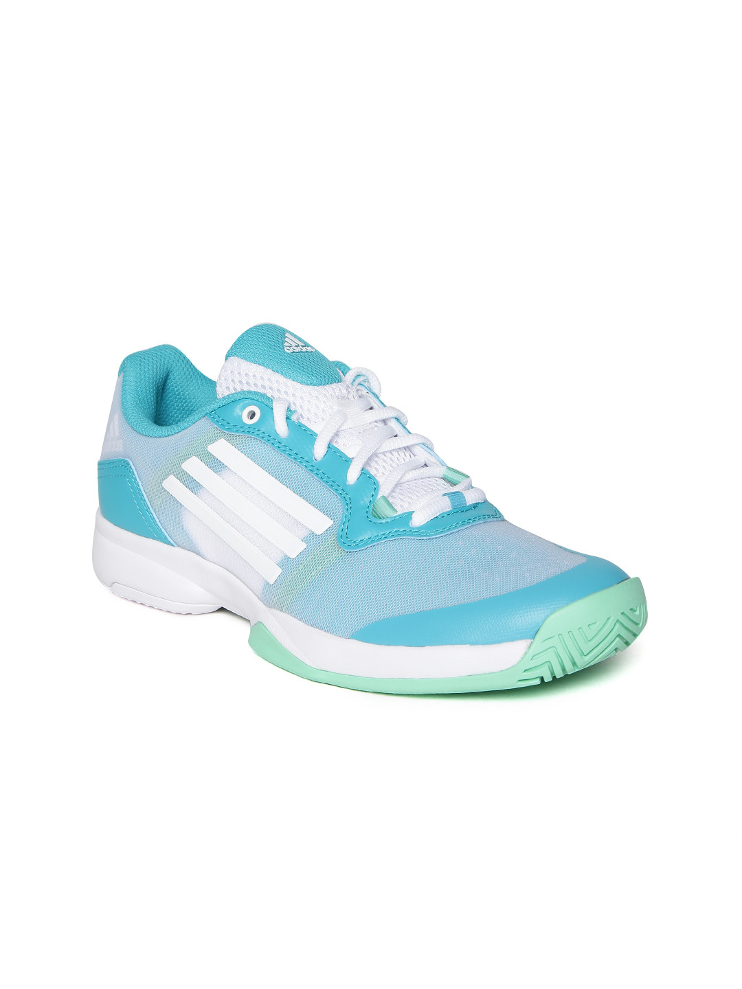 Buy ADIDAS Women Turquoise Blue & White Sonic Court Tennis Shoes