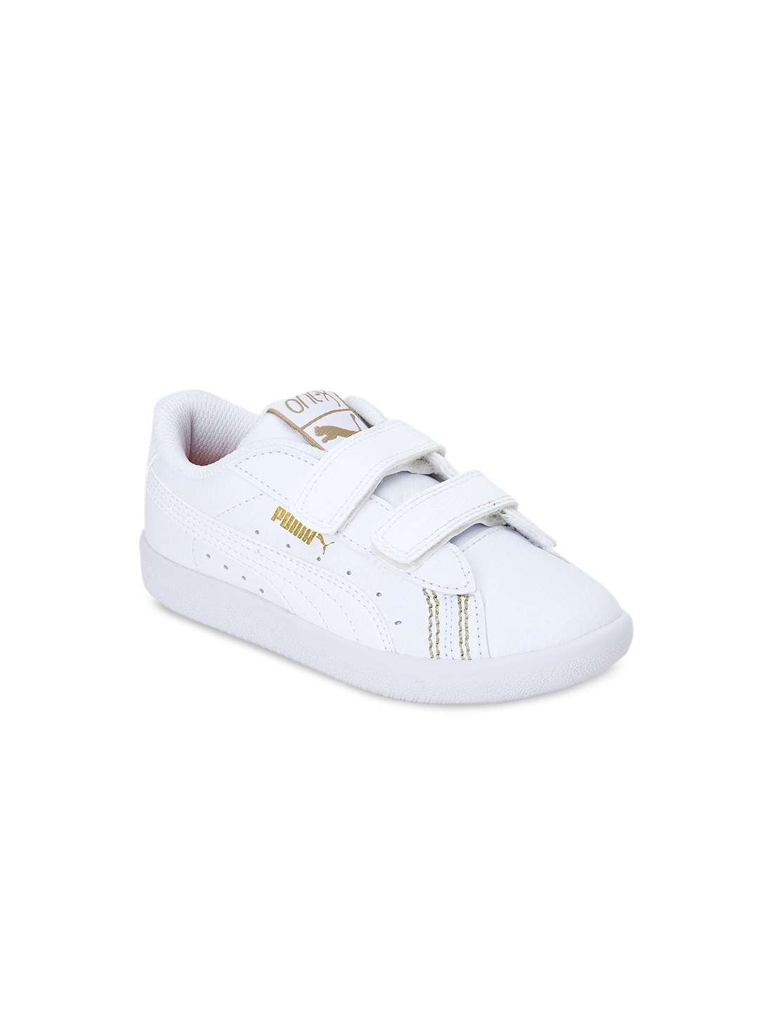 kids white pumas